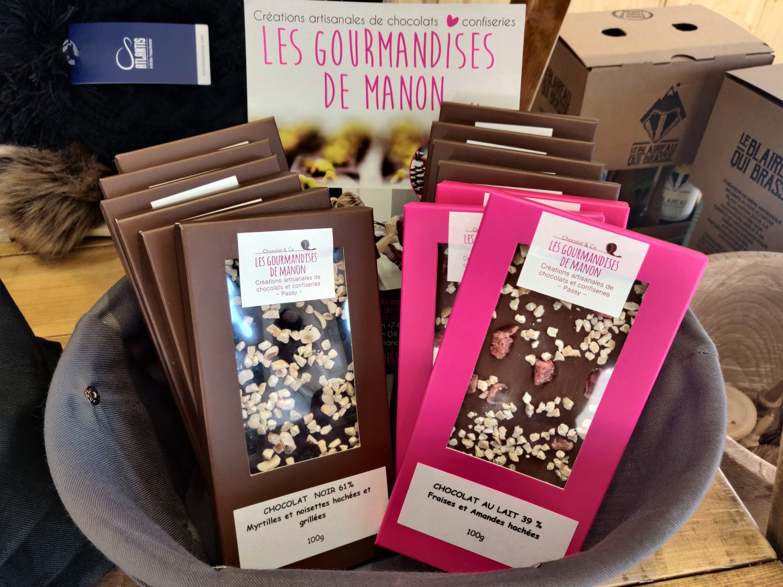 Les chocolats des Gourmandises de Manon à l'office de tourisme de Passy