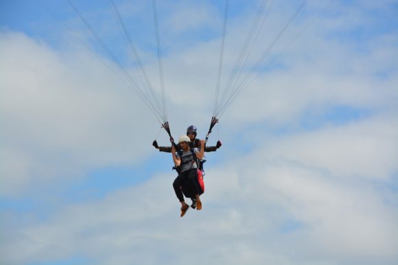 First paragliding flights